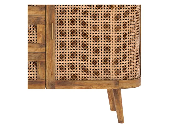 Buffet de madera de mango y trenzado - Wava