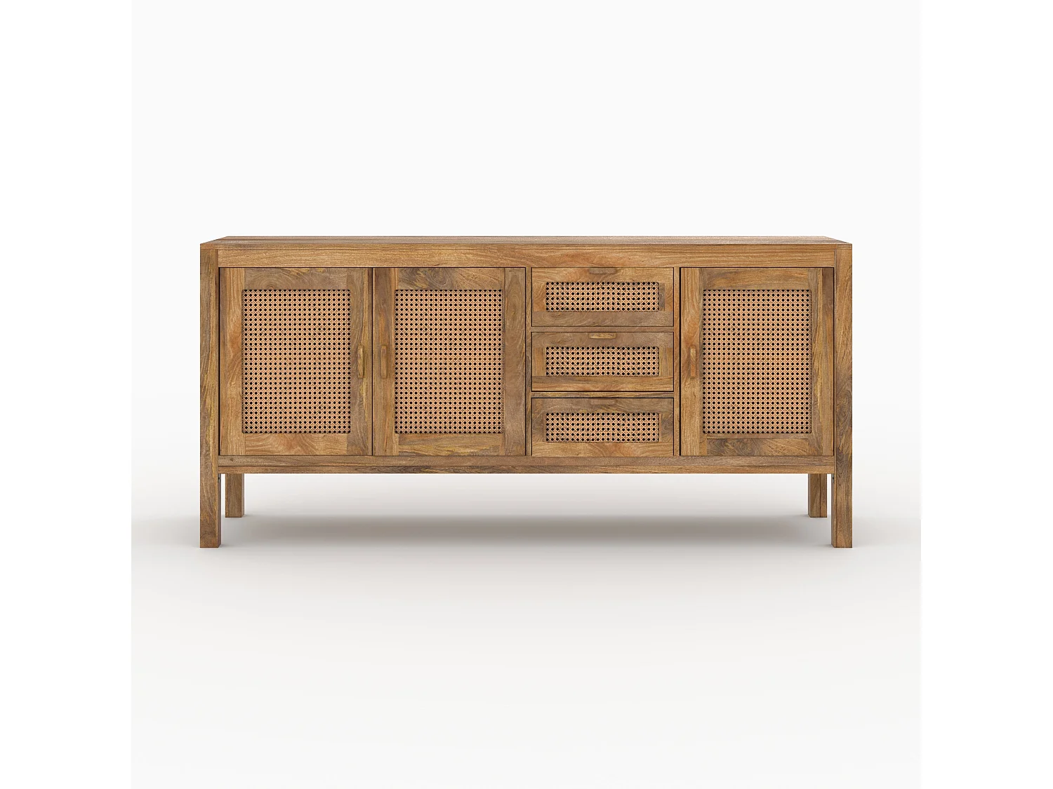 Aparador de 3 puertas y 3 cajones en caña - Tiki