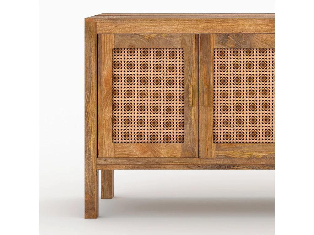 Aparador de 3 puertas y 3 cajones en caña - Tiki