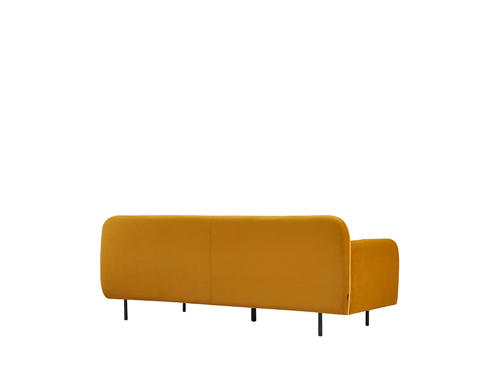 Hani - Canapé 3 places en velours L210cm - Couleur - Jaune moutarde