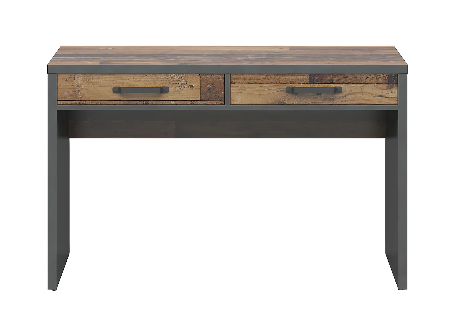 Bureau 2 tiroirs Paul Bois et Gris anthracite