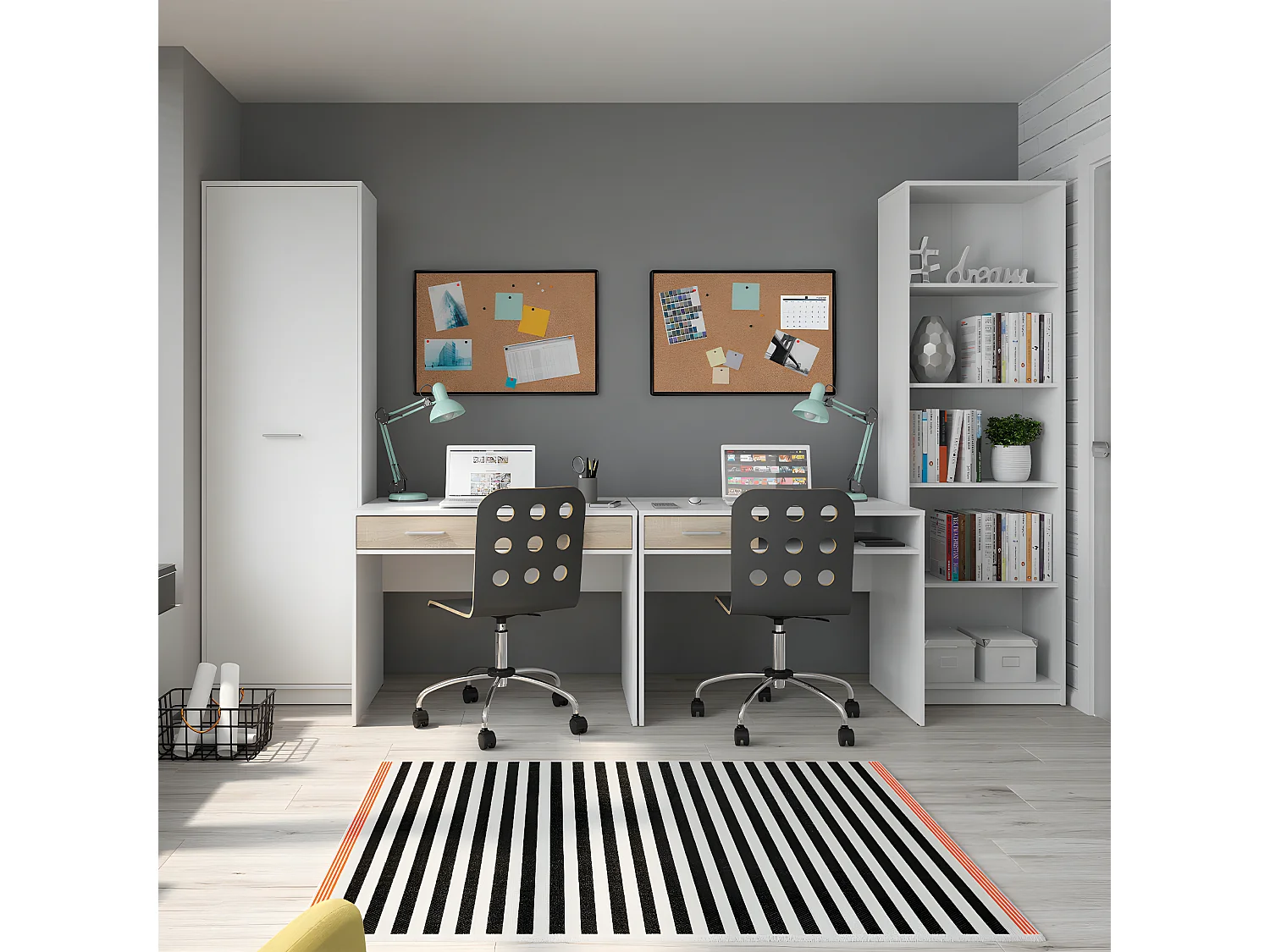 Armário 1 porta Ewen branco 197cm