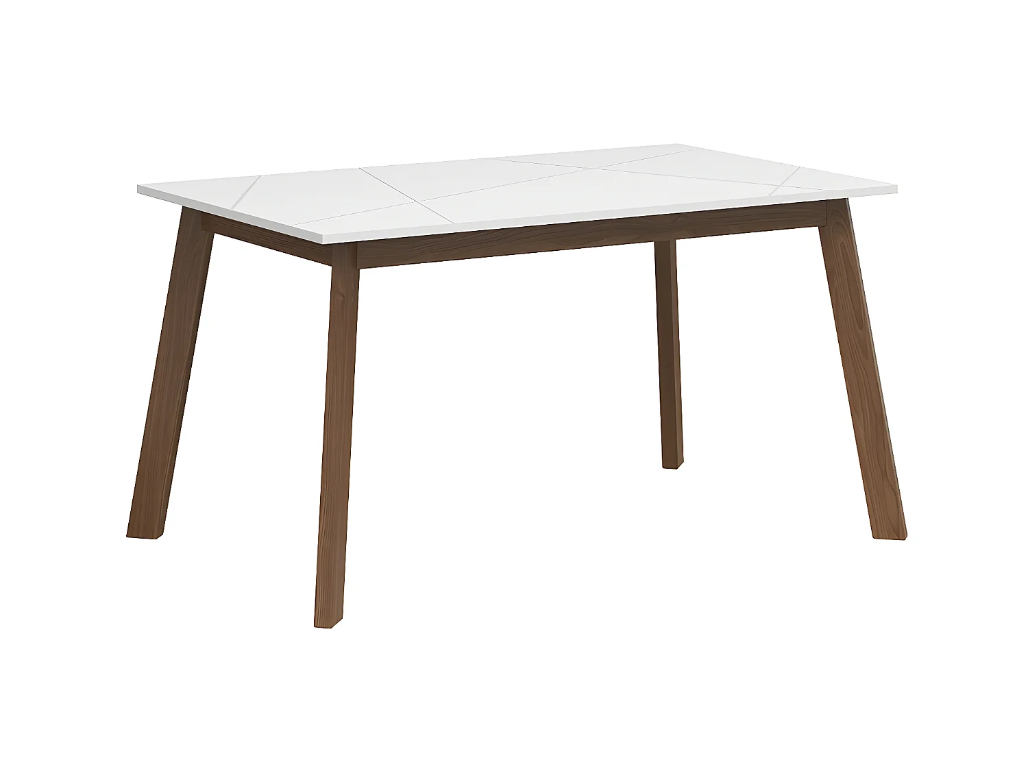 Table à manger extensible 4 à 6 places Sven Blanc et Bois