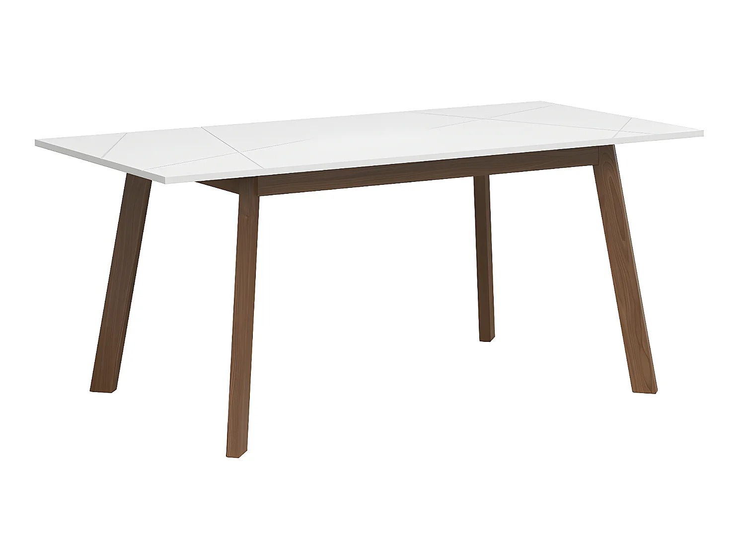 Table à manger extensible 4 à 6 places Sven Blanc et Bois