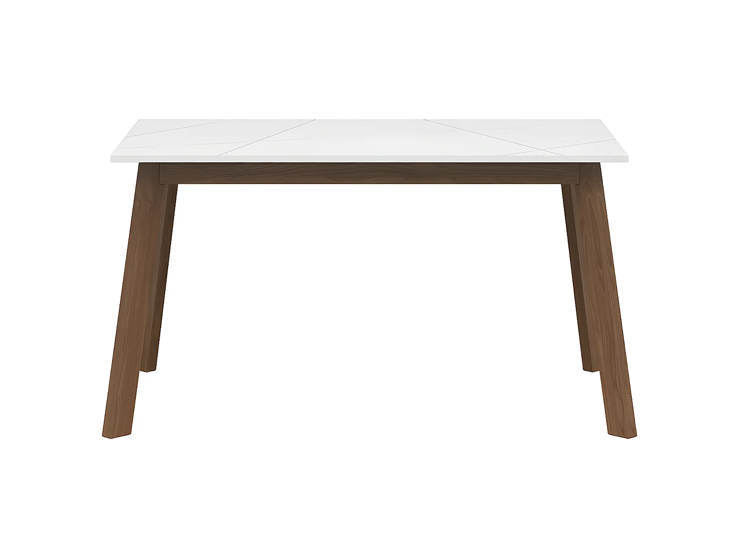 Table à manger extensible 4 à 6 places Sven Blanc et Bois