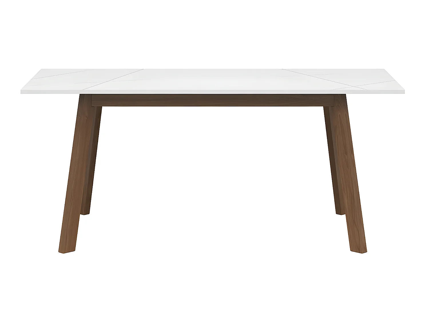 Table à manger extensible 4 à 6 places Sven Blanc et Bois