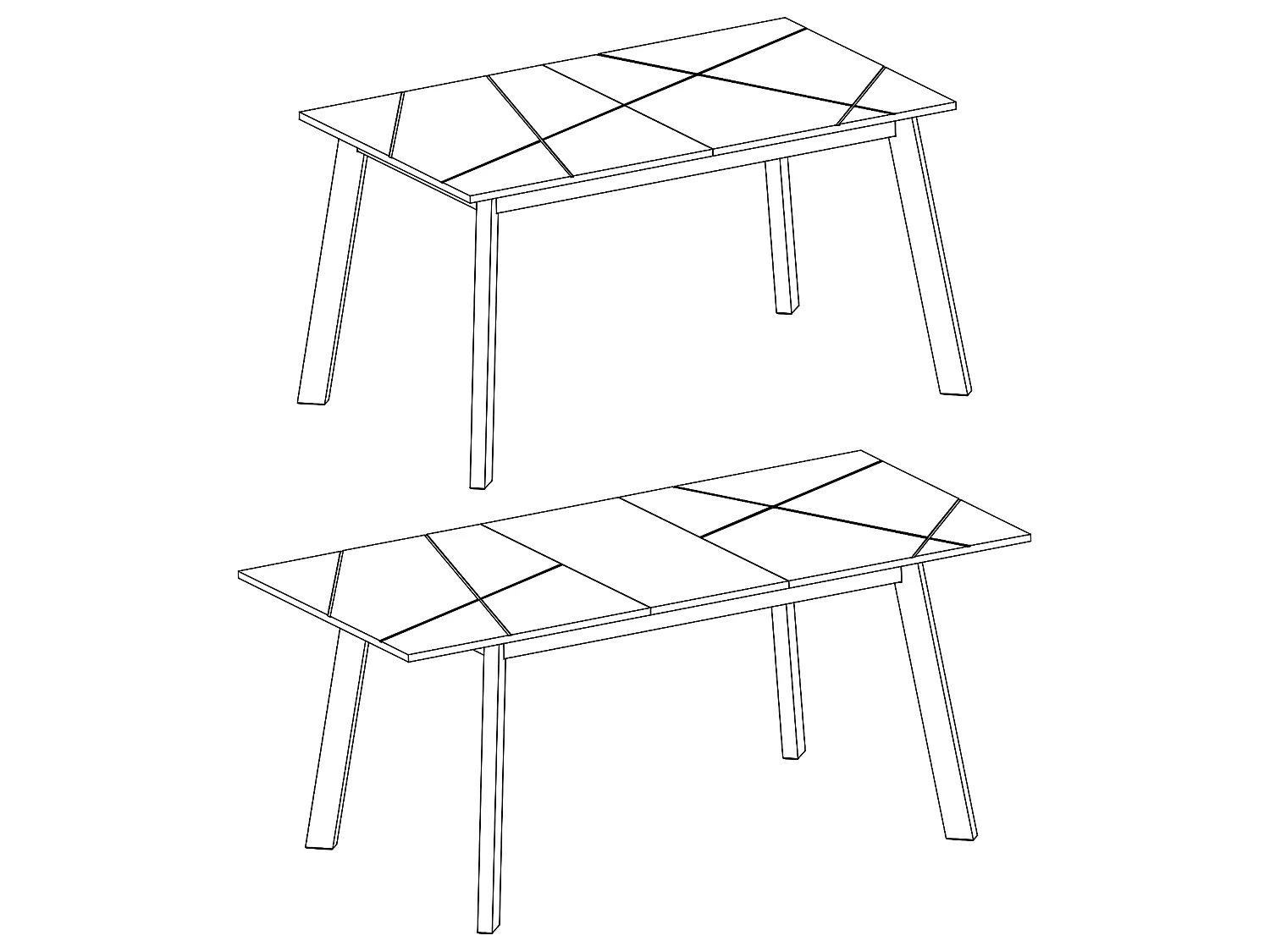 Table à manger extensible 4 à 6 places Sven Blanc et Bois