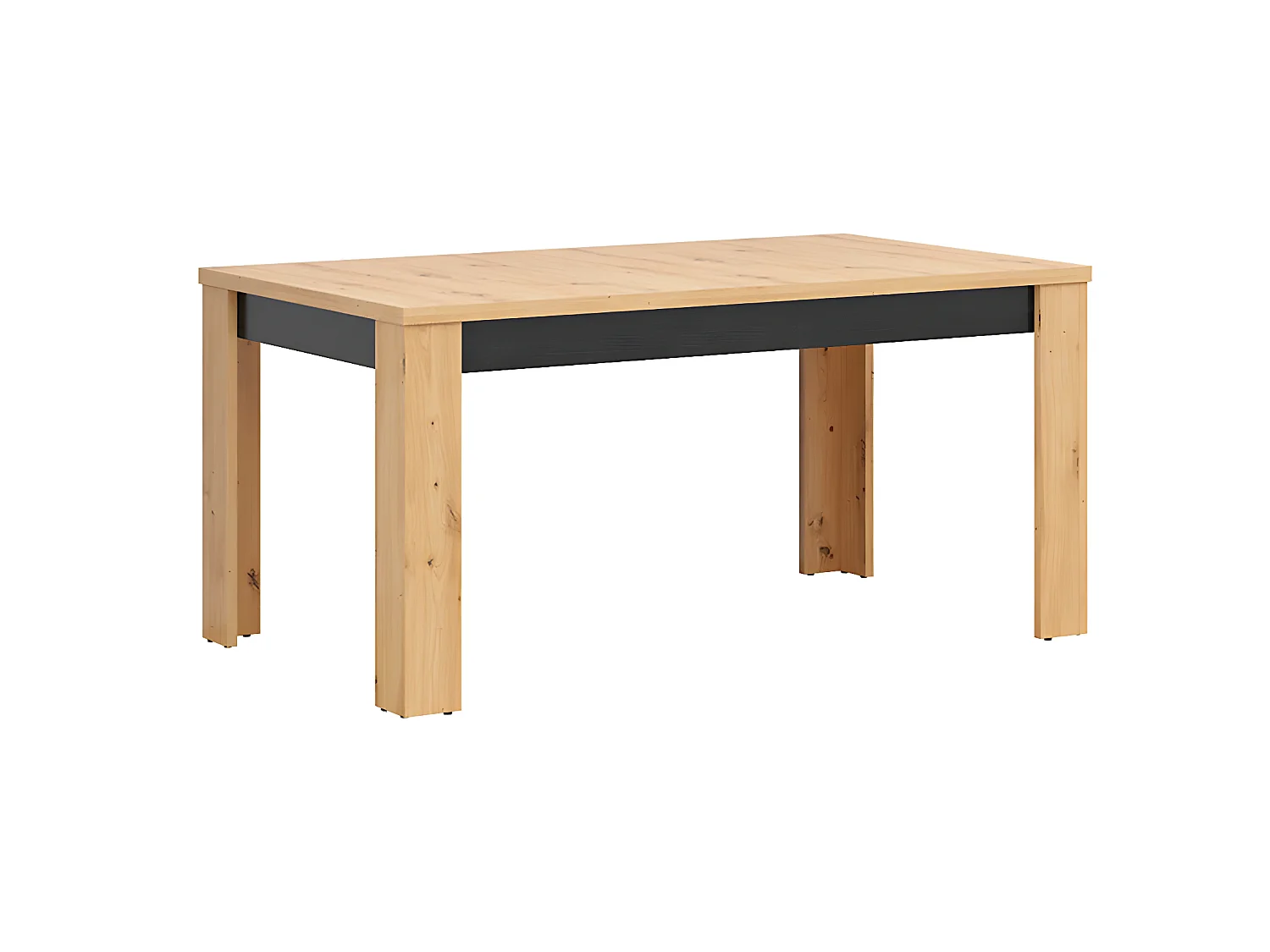 Table à manger extensible 4 à 6 places Glenn Bois et Noir