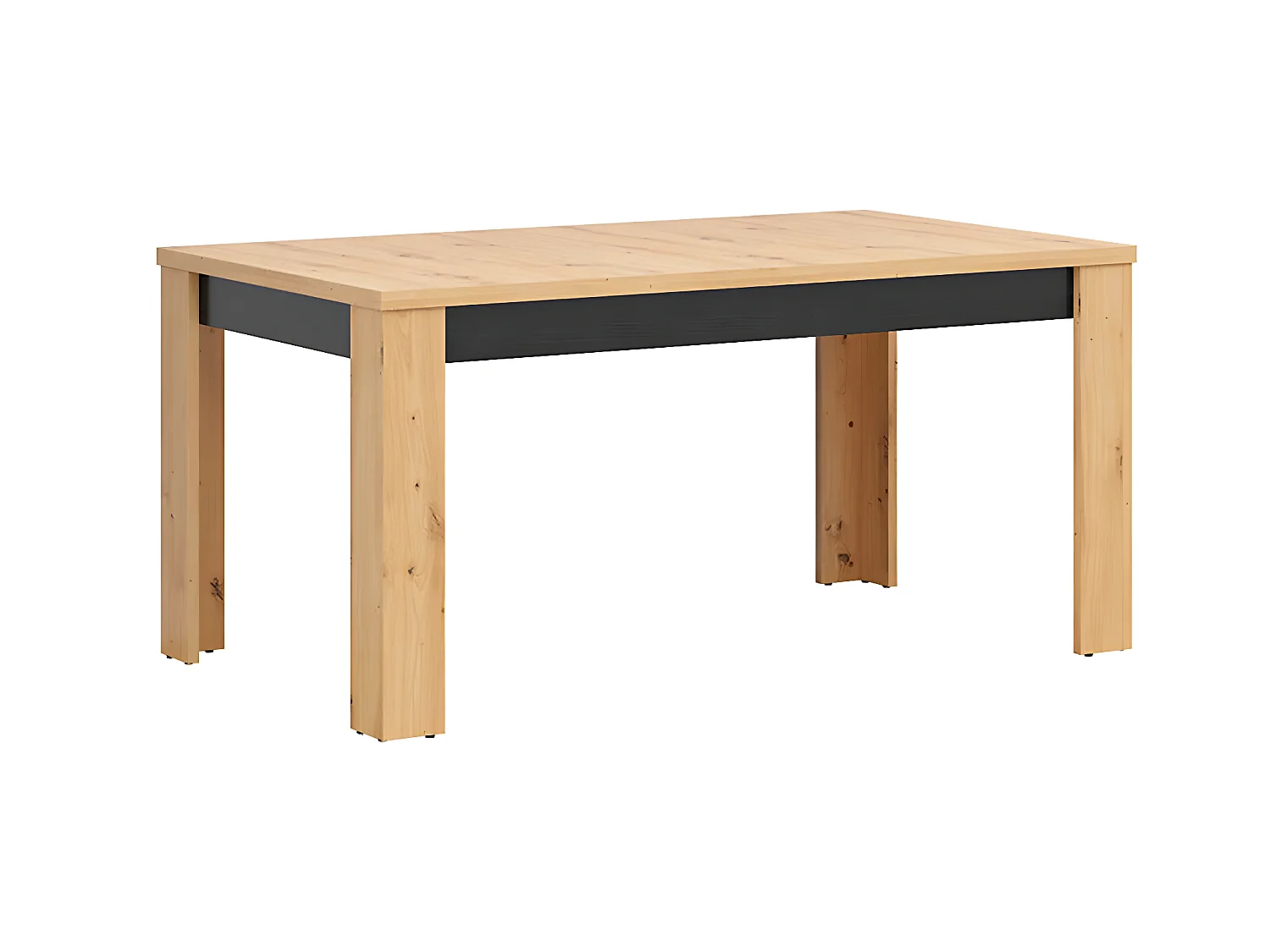 Table à manger extensible 4 à 6 places Glenn Bois et Noir