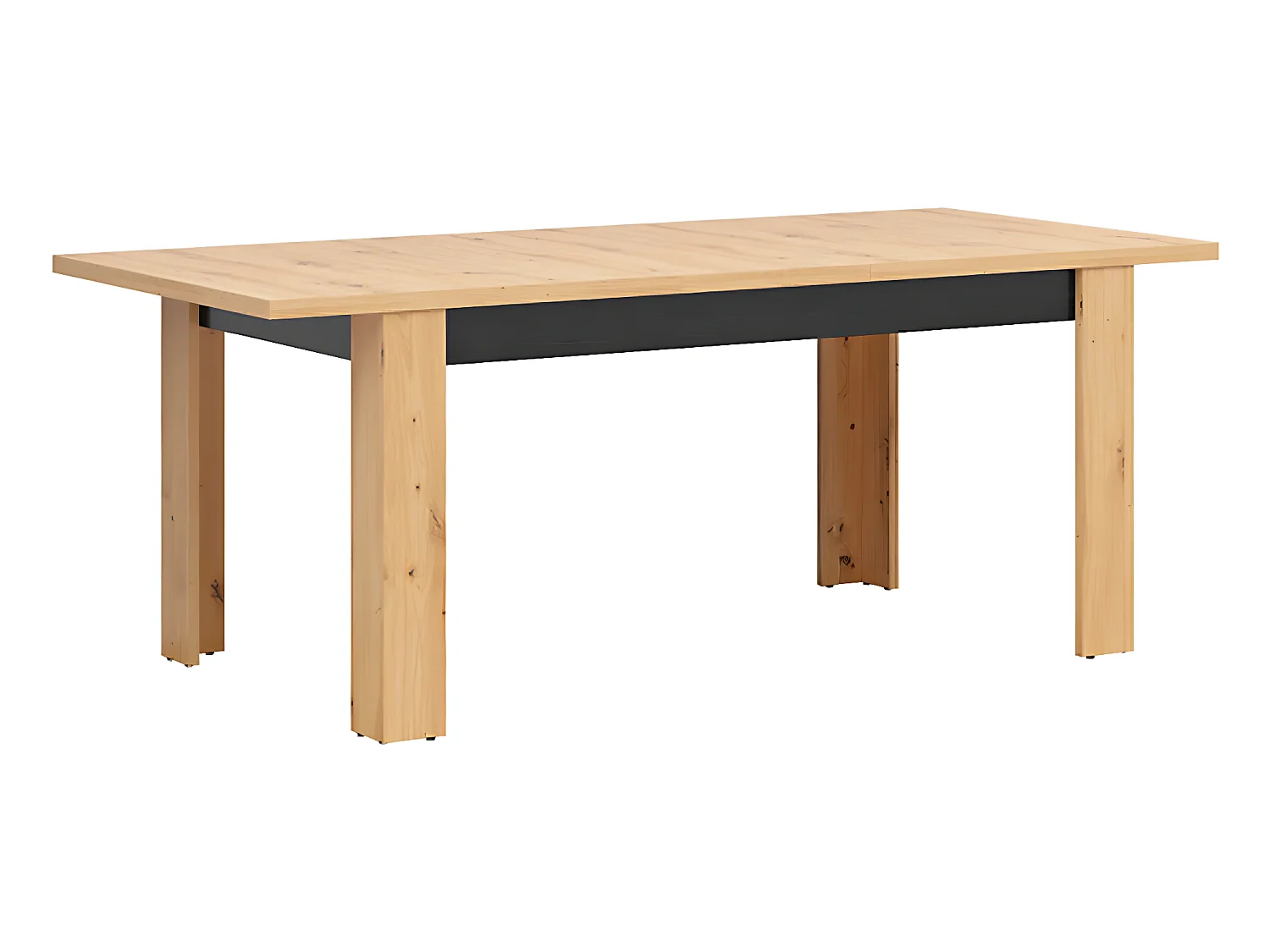 Table à manger extensible 4 à 6 places Glenn Bois et Noir