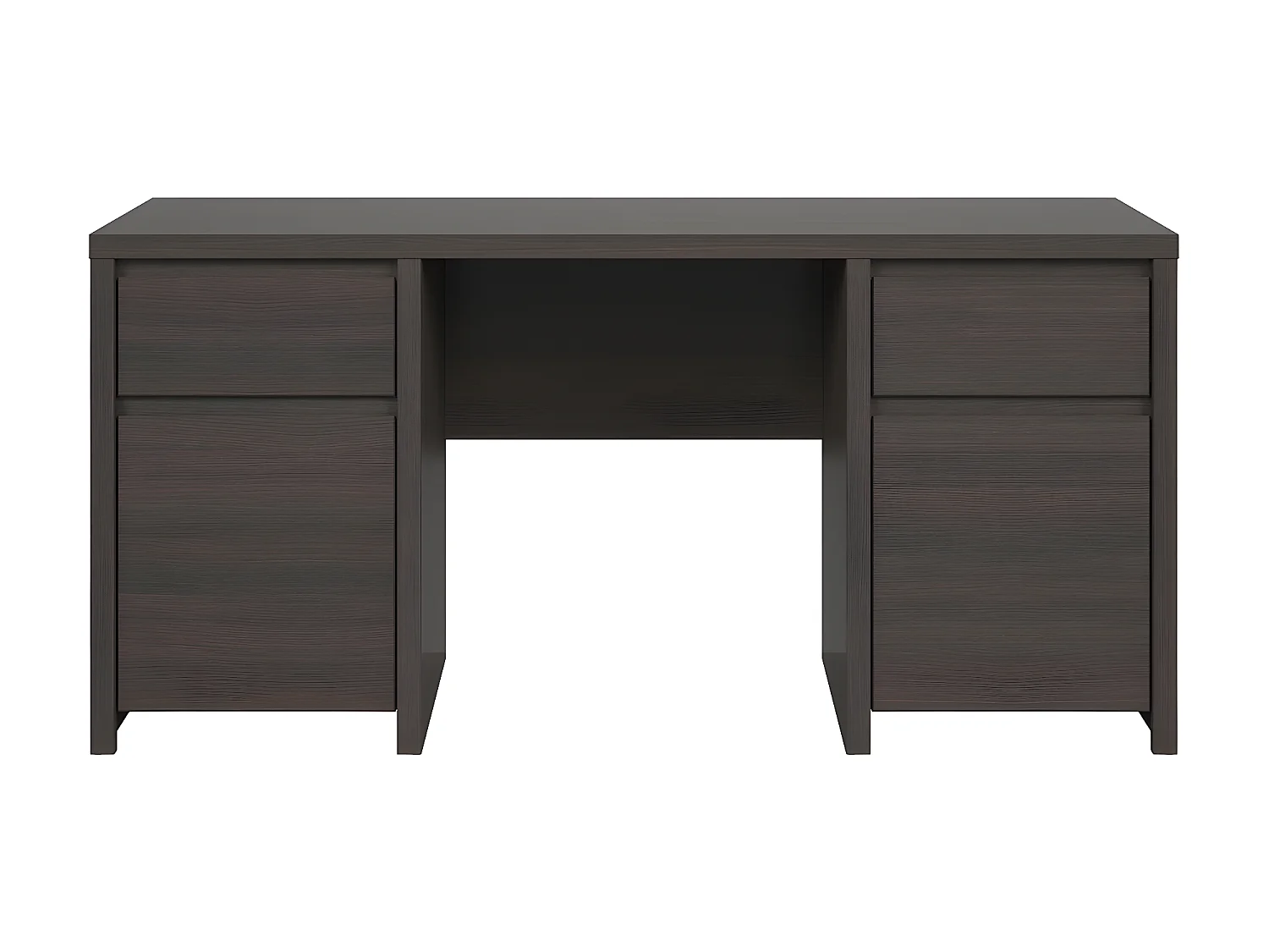 Bureau 2 portes 2 tiroirs Soren Bois Wengé