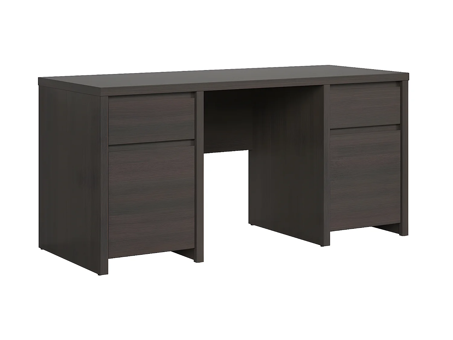 Bureau 2 portes 2 tiroirs Soren Bois Wengé