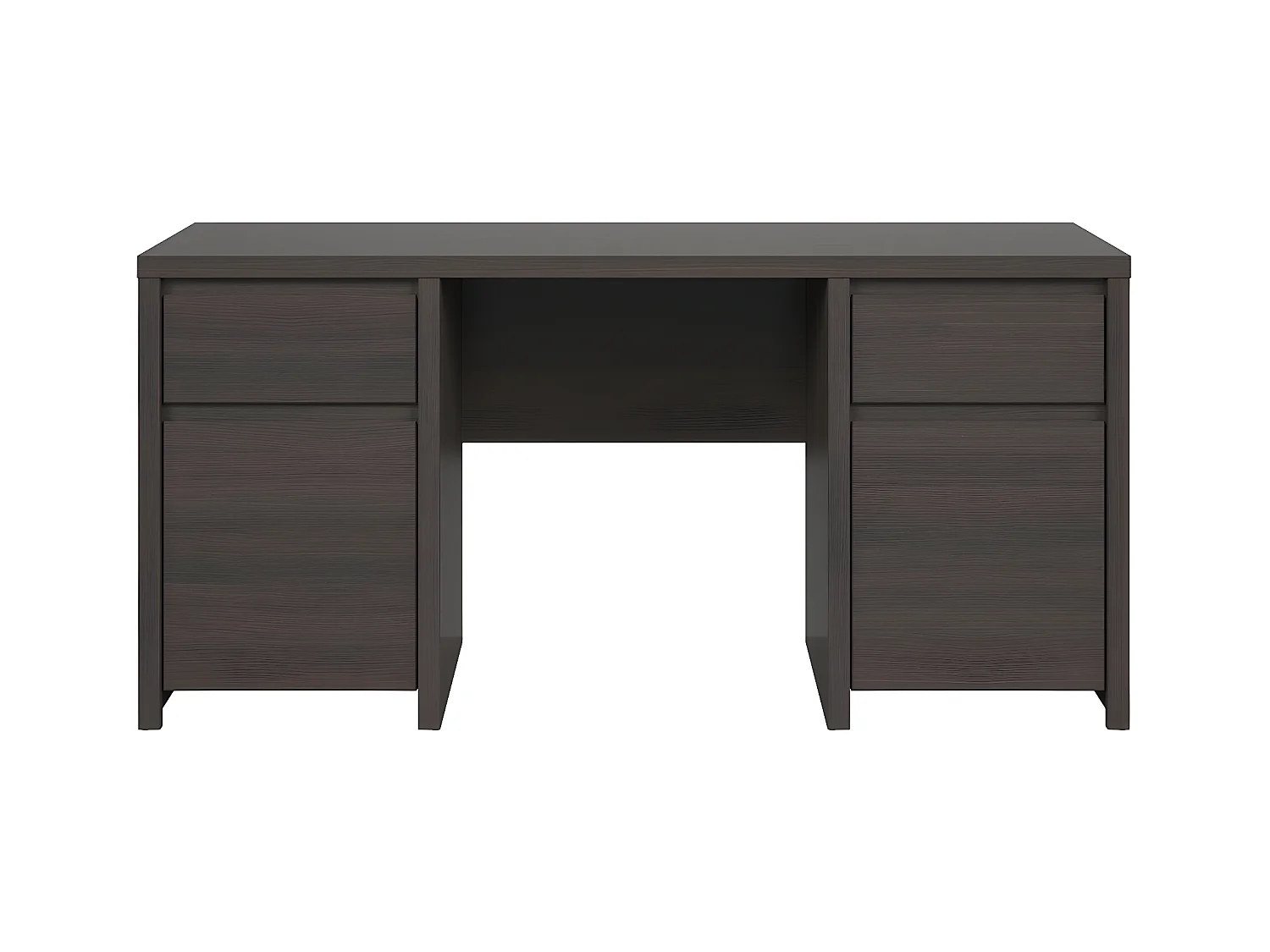 Bureau 2 portes 2 tiroirs Soren Bois Wengé