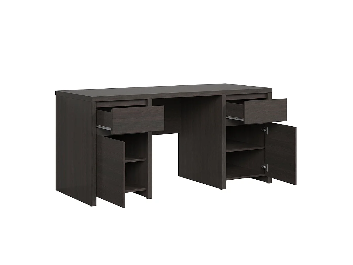 Bureau 2 portes 2 tiroirs Soren Bois Wengé