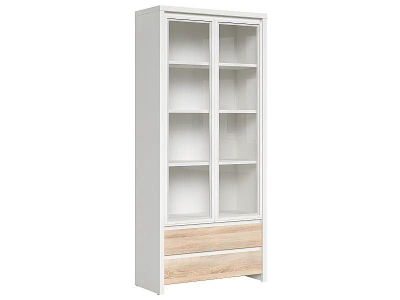 Credenza 2 ante 2 cassetti Soren marrone e bianco 200,5cm