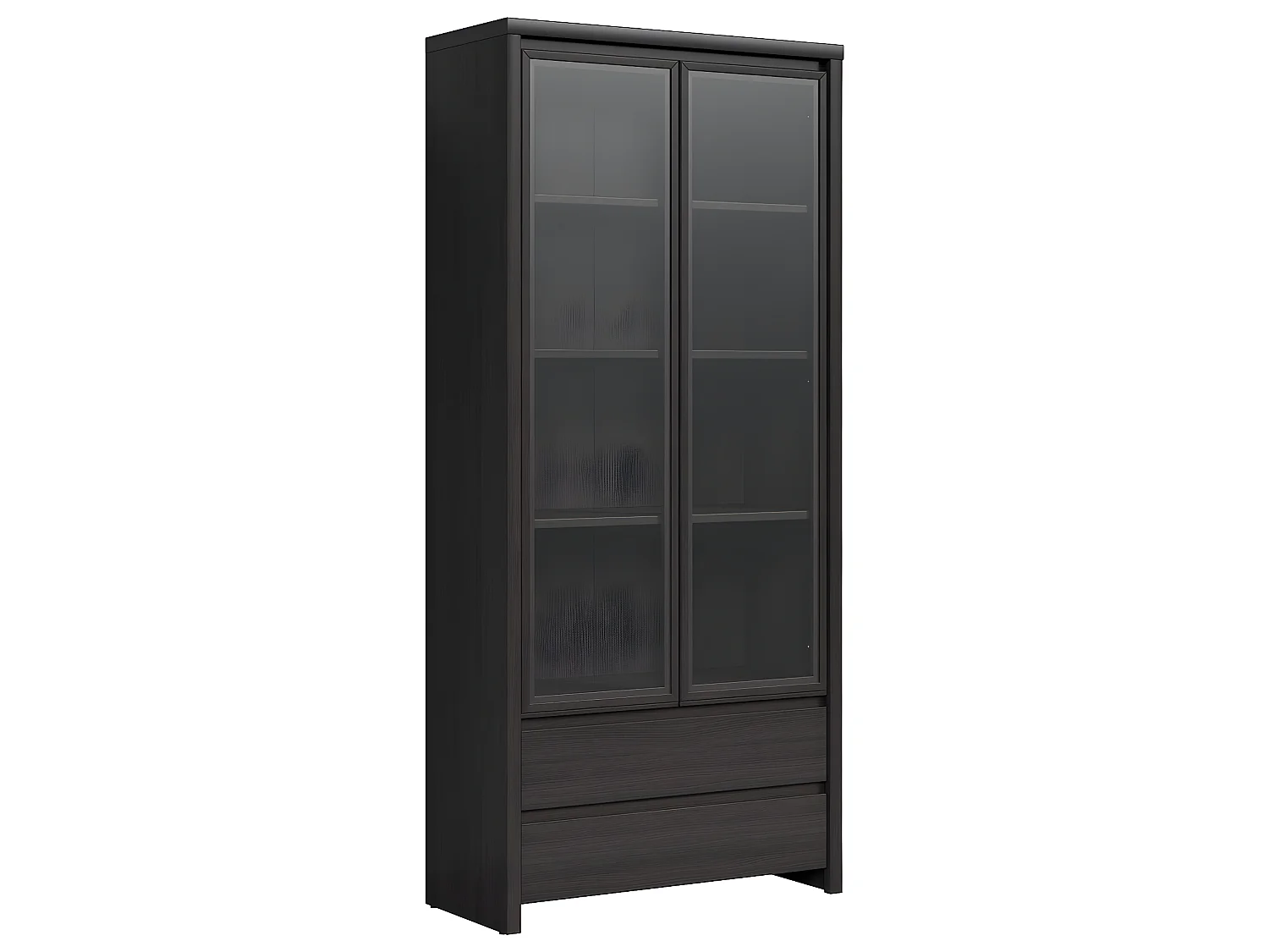 Vaisselier 2 portes 2 tiroirs Soren Bois Wengé