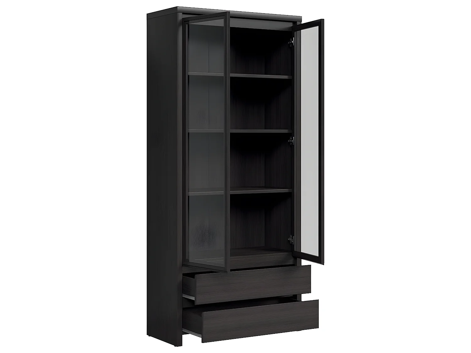 Vaisselier 2 portes 2 tiroirs Soren Bois Wengé