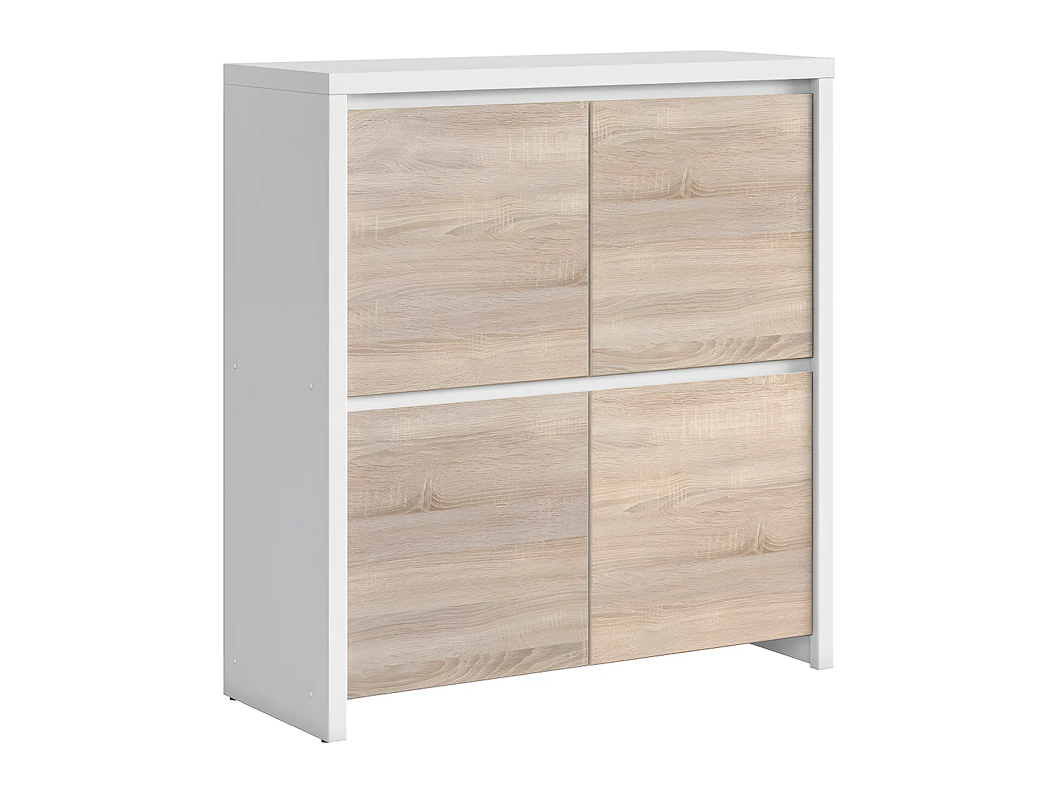 Buffet 4 portes Soren Blanc et Bois