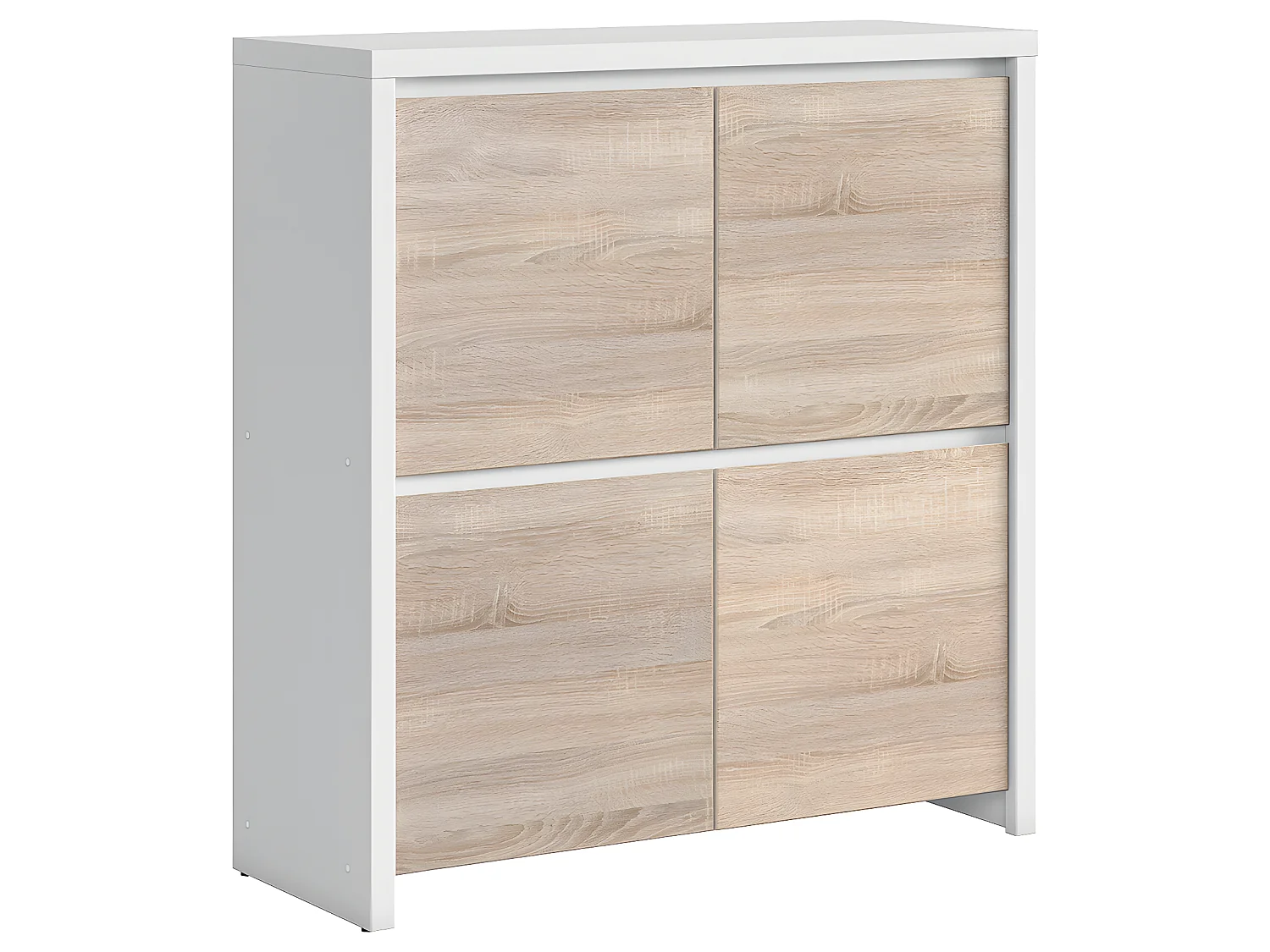 Soren Wit en Hout 4-deurs dressoir