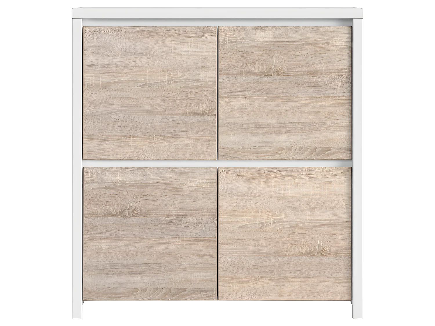 Soren Wit en Hout 4-deurs dressoir