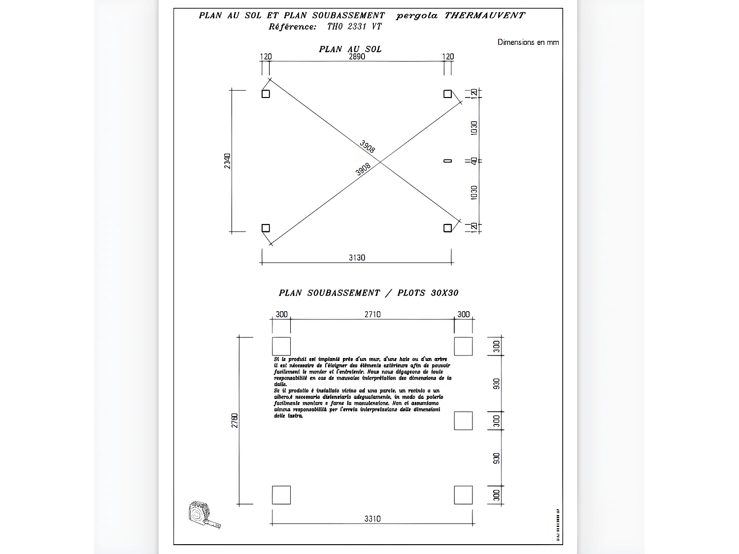 Habrita Pergola 7.32m² bois traité - tho2331vt