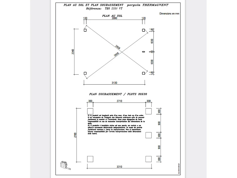 Habrita Pergola 7.32m² bois traité - THO2331VT