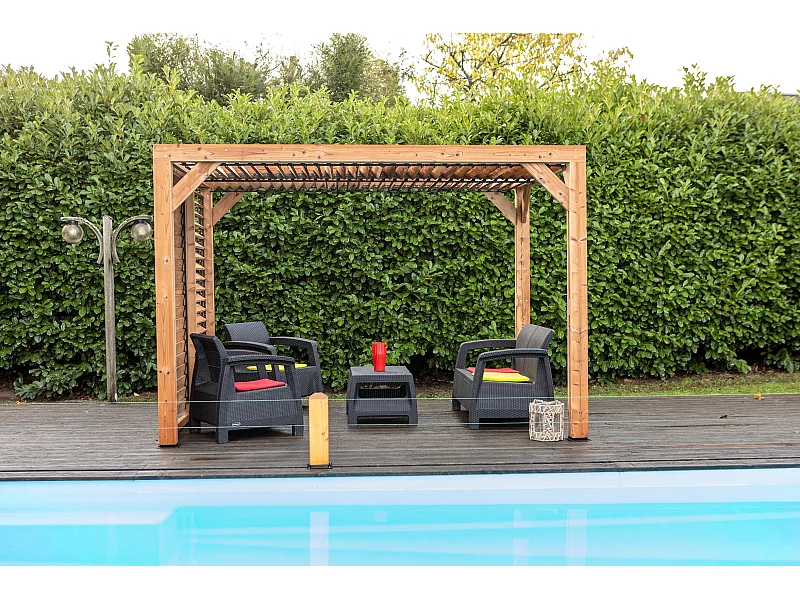 Habrita Pergola 7.32m² bois traité - tho2331vt