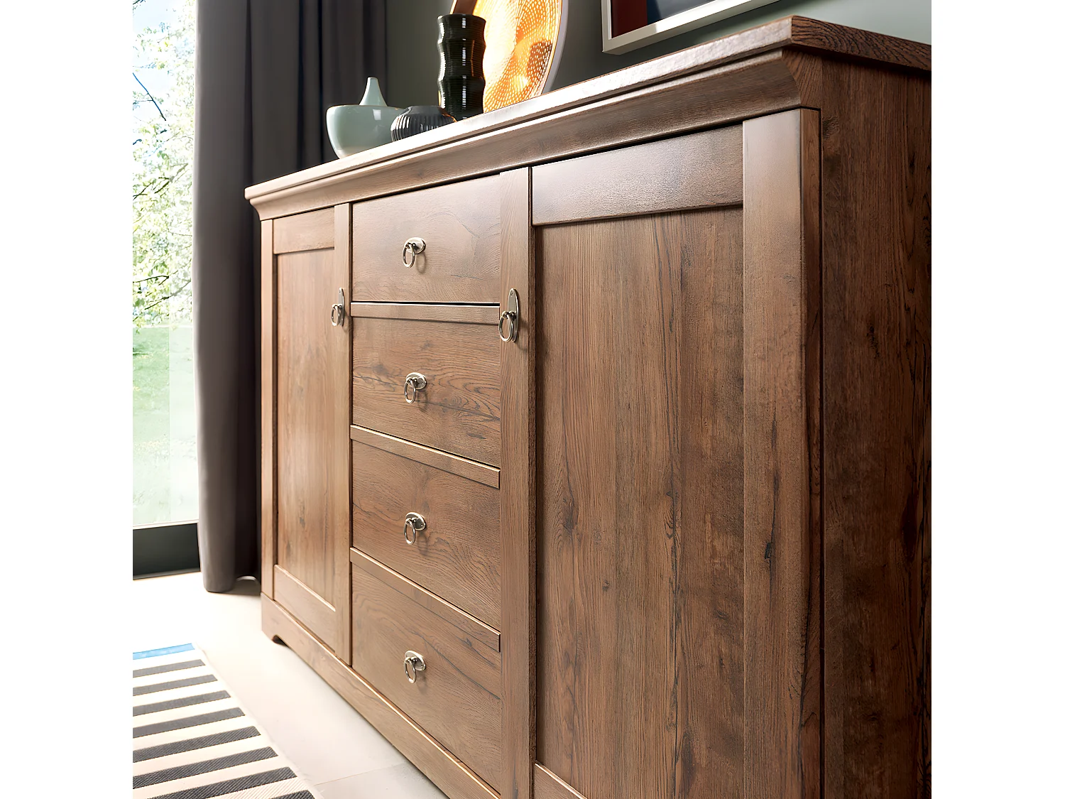 Noé Houten 2-deurs dressoir met 4 laden