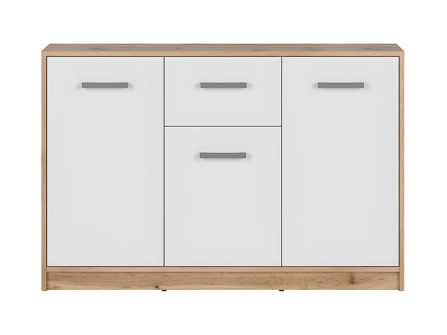 Buffet 3 ante 1 cassetto Cyril bianco e marrone 78cm