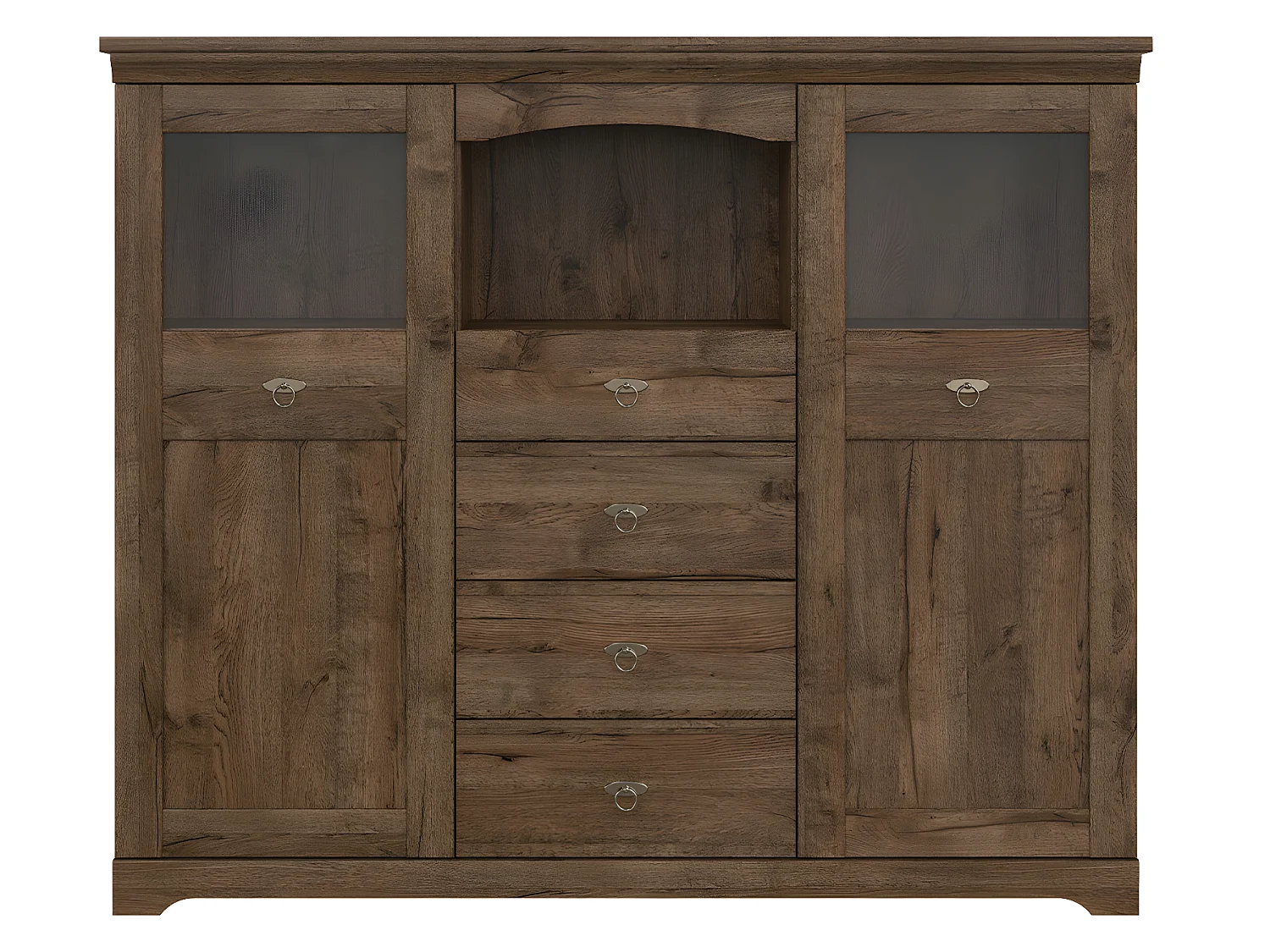 Buffet vitré 2 portes 4 tiroirs Noé Bois