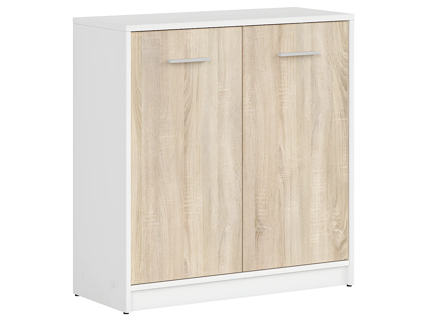 Cómoda 2 portas Ewen madeira e branco 84cm