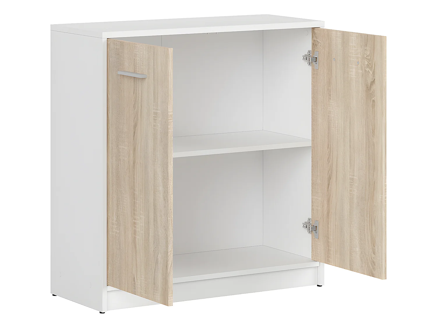 Cómoda 2 portas Ewen madeira e branco 84cm
