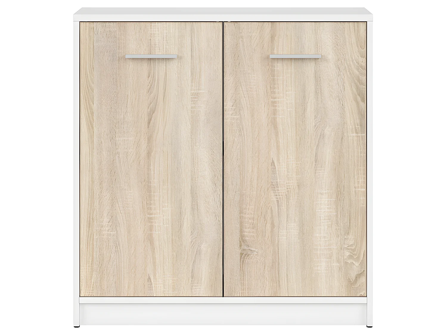 Cómoda 2 portas Ewen madeira e branco 84cm