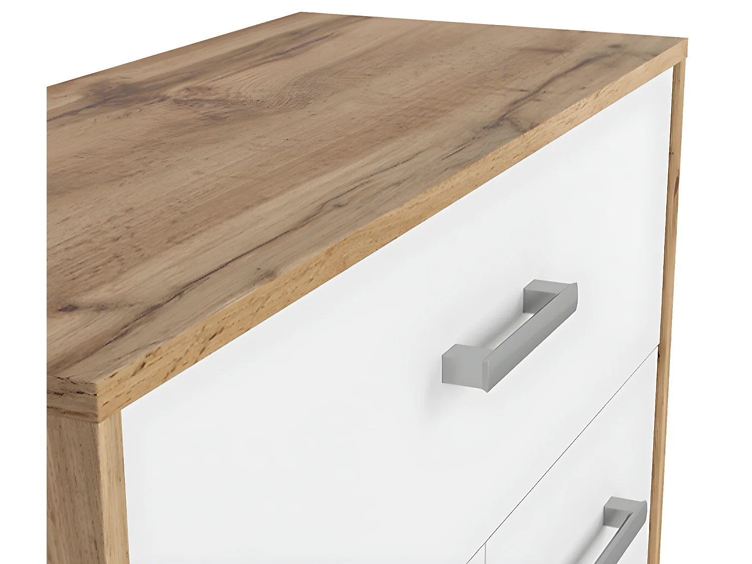 Buffet 2 portes 1 tiroir Cyril Bois et Blanc