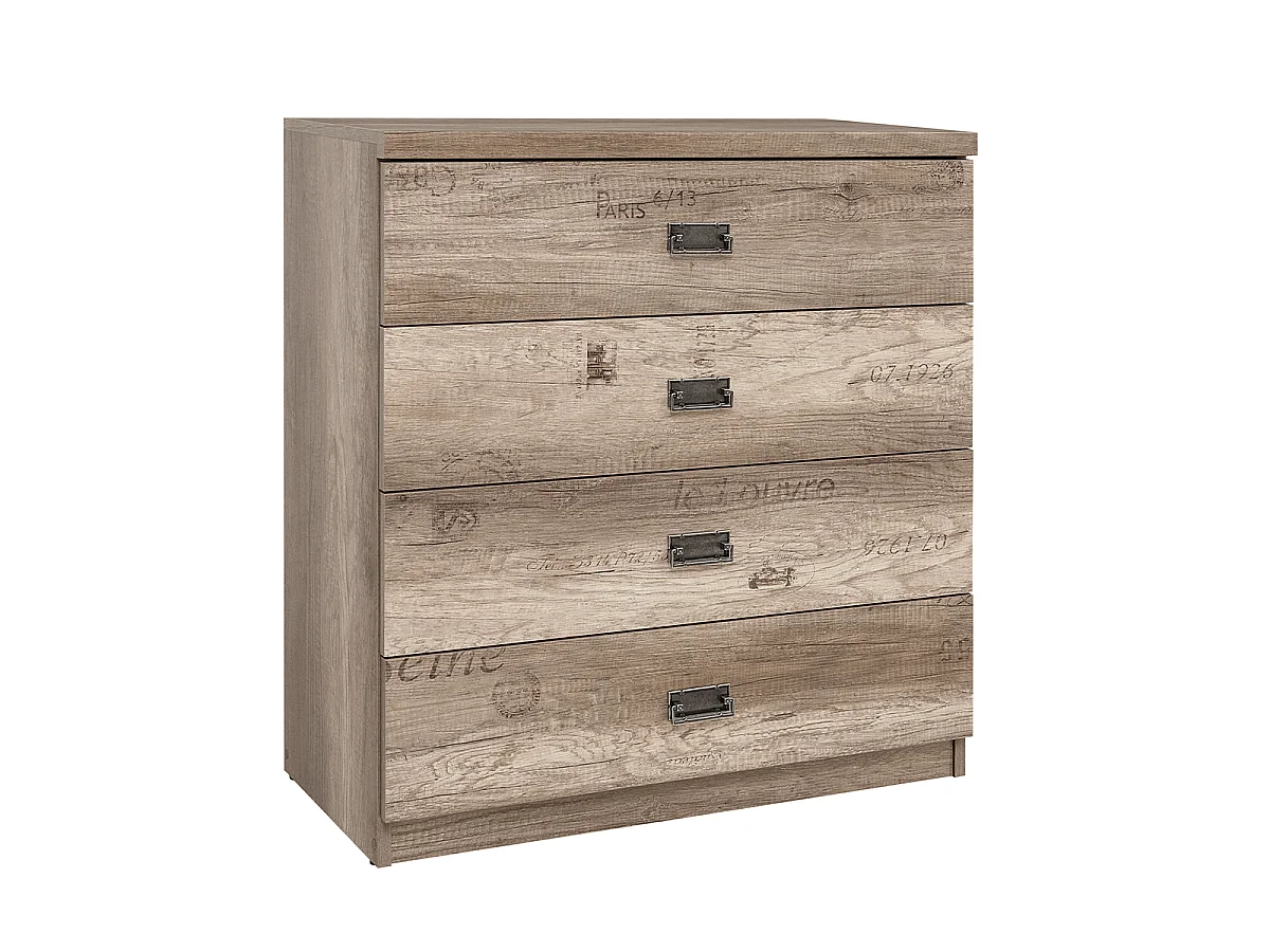 Abel Hout en Grijs 4-ladekastje