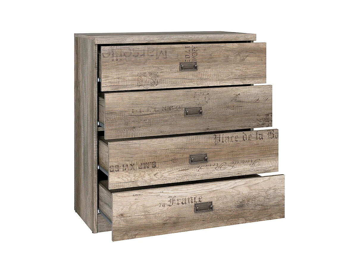 Abel Hout en Grijs 4-ladekastje