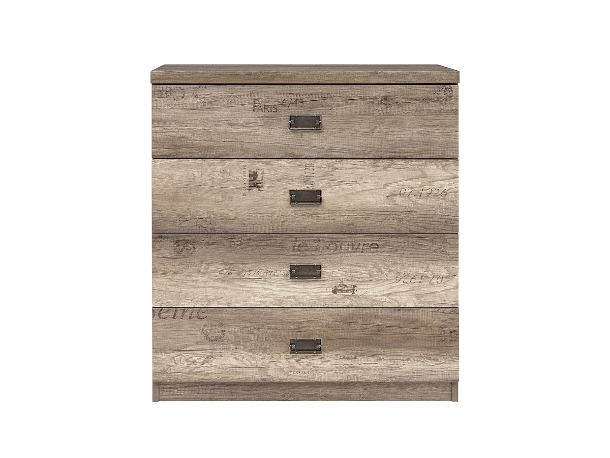 Abel Hout en Grijs 4-ladekastje