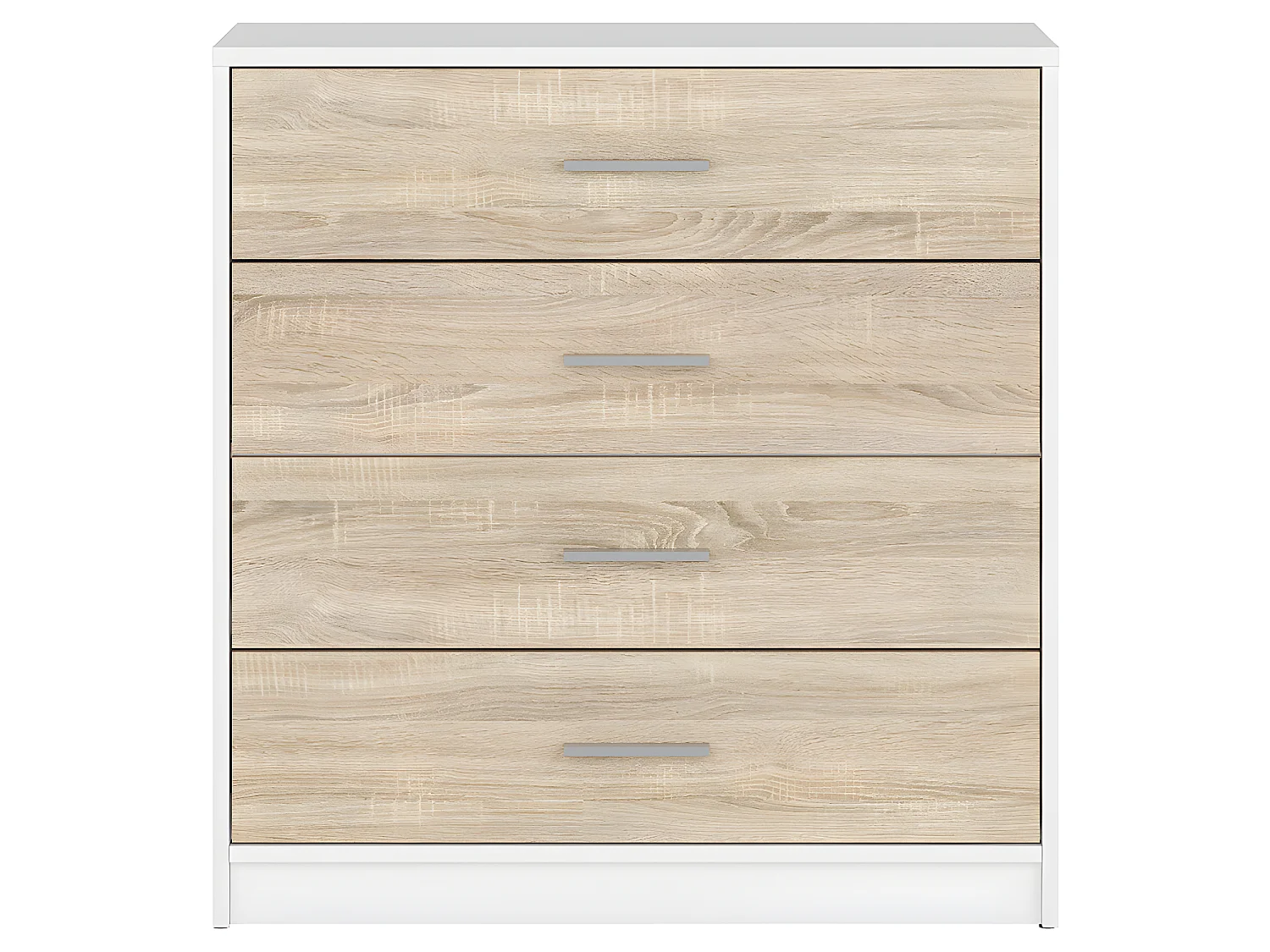 Cómoda 4 gavetas Ewen madeira e branco 84cm