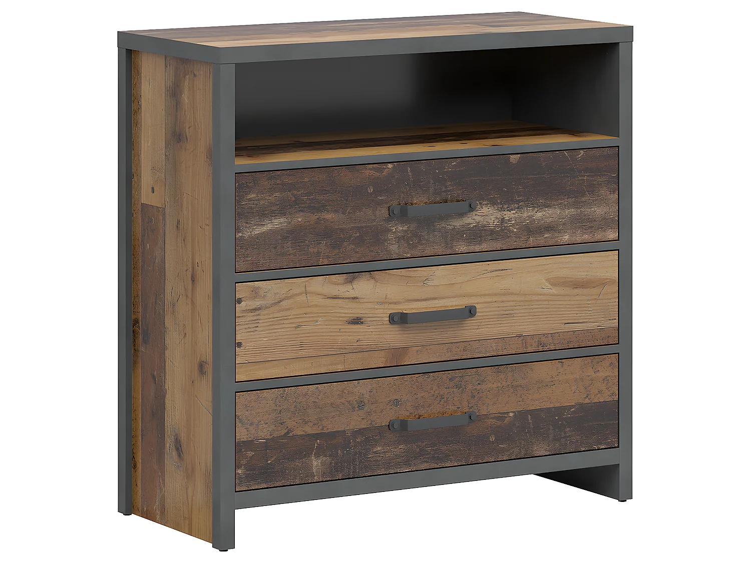 Commode 3 tiroirs Paul Bois et Gris anthracite