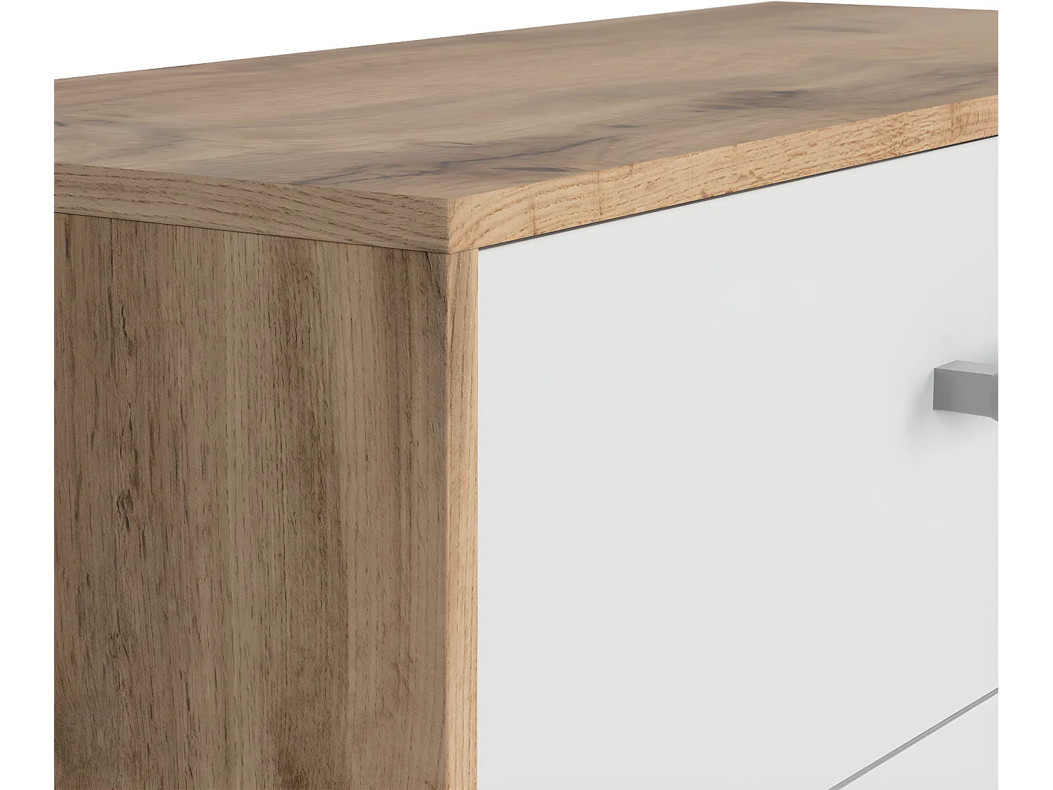 Commode 3 tiroirs Cyril Bois et Blanc