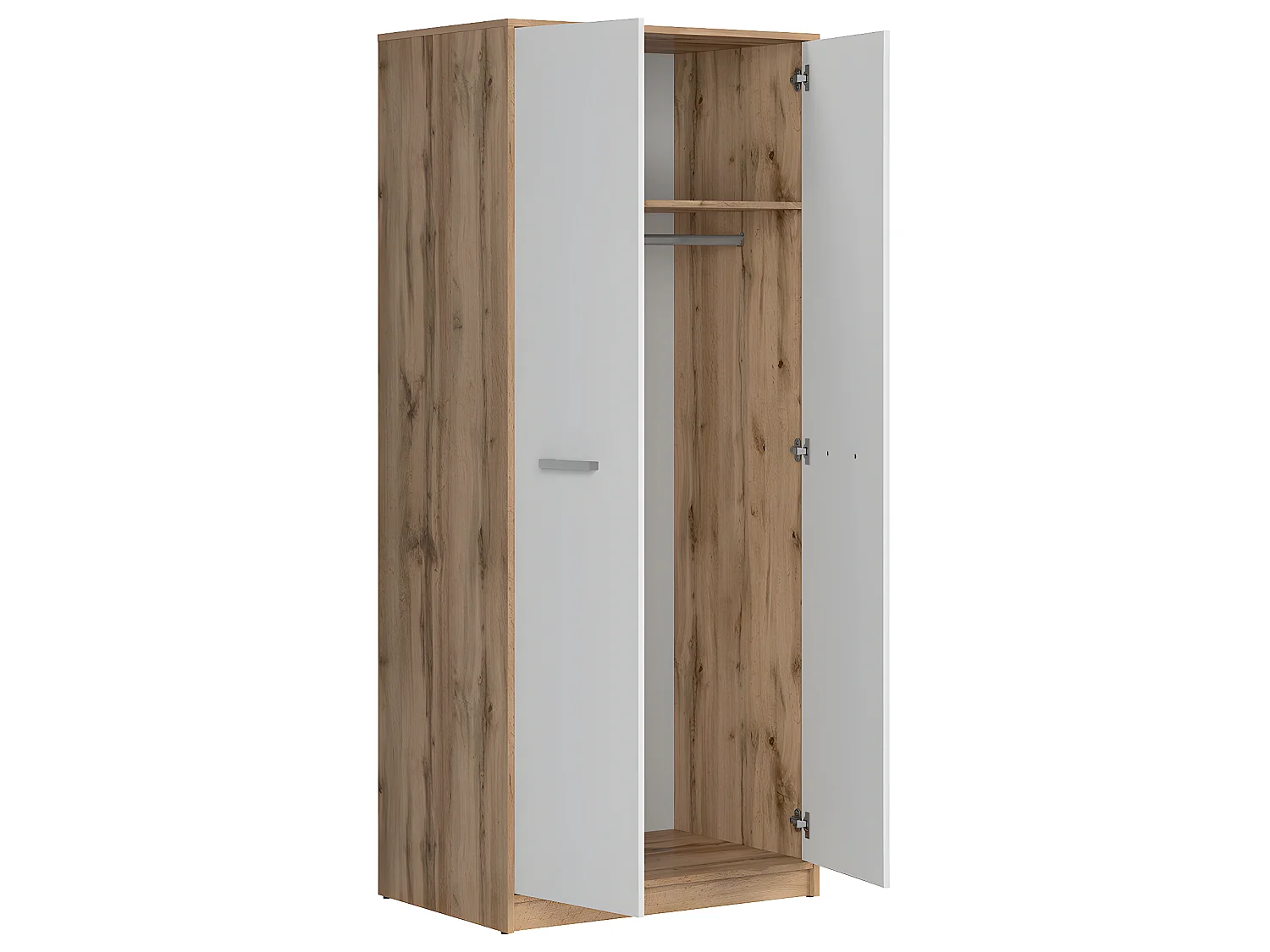 Armadio 2 ante Cyril bianco e marrone 189cm