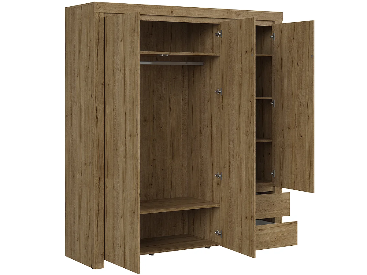 Armário 3 portas 2 gavetas Hella madeira 203cm