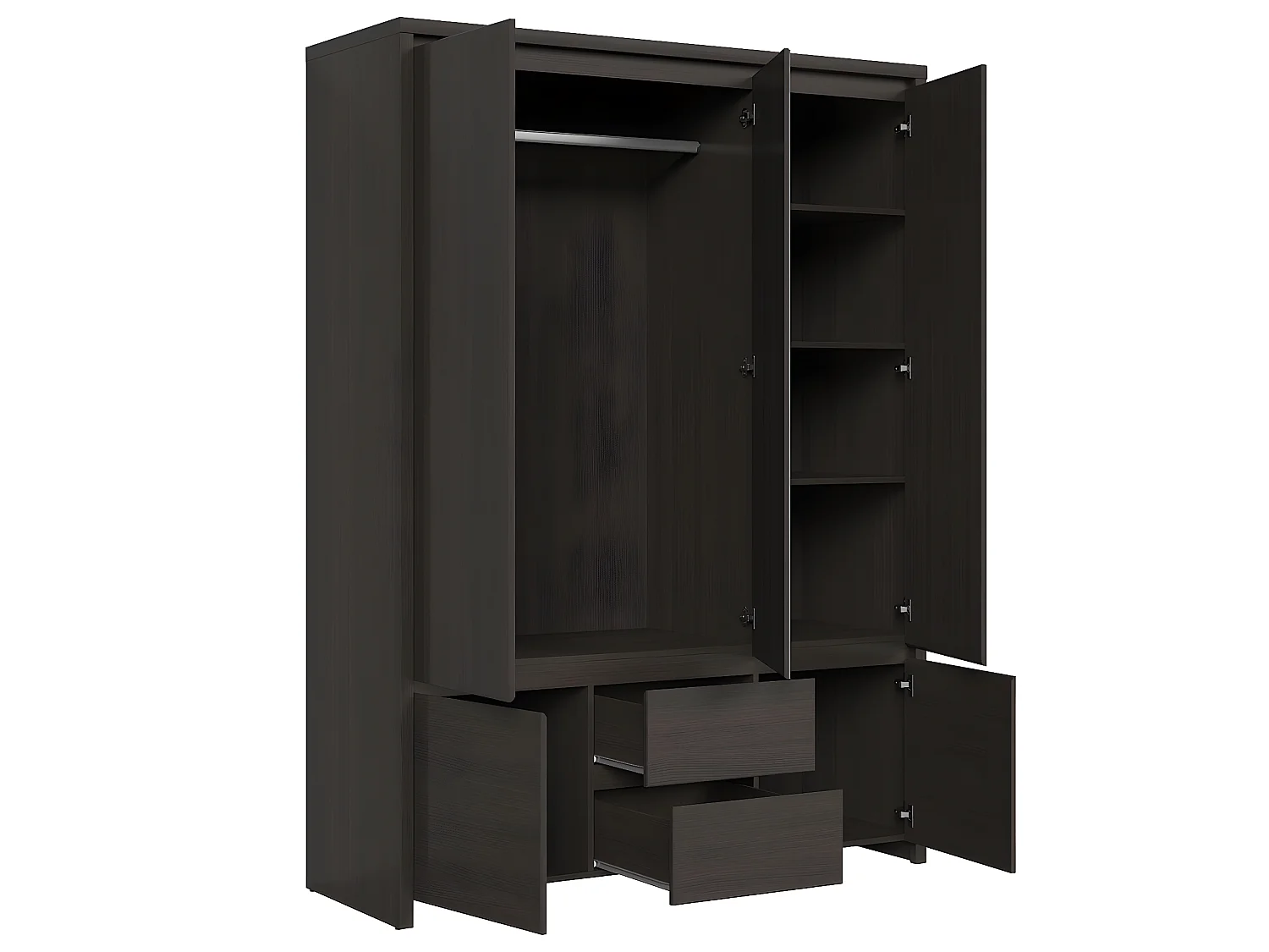 Soren 3-deurs kledingkast Wengé hout