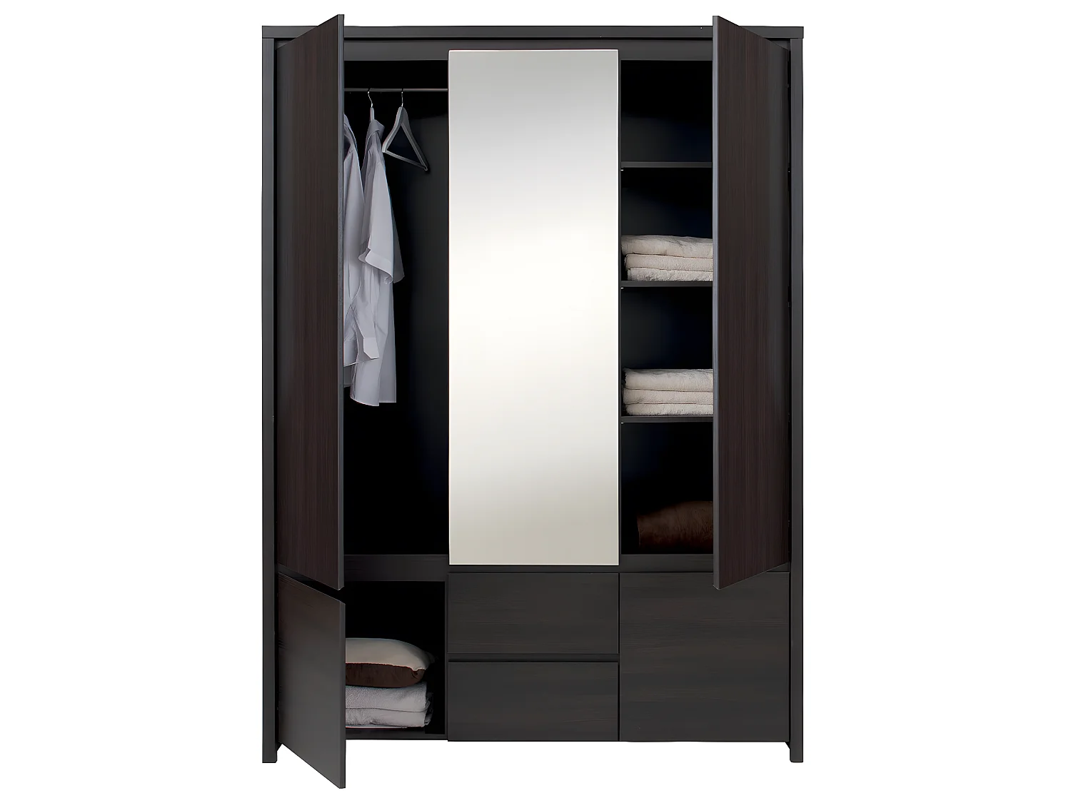 Soren 3-deurs kledingkast Wengé hout