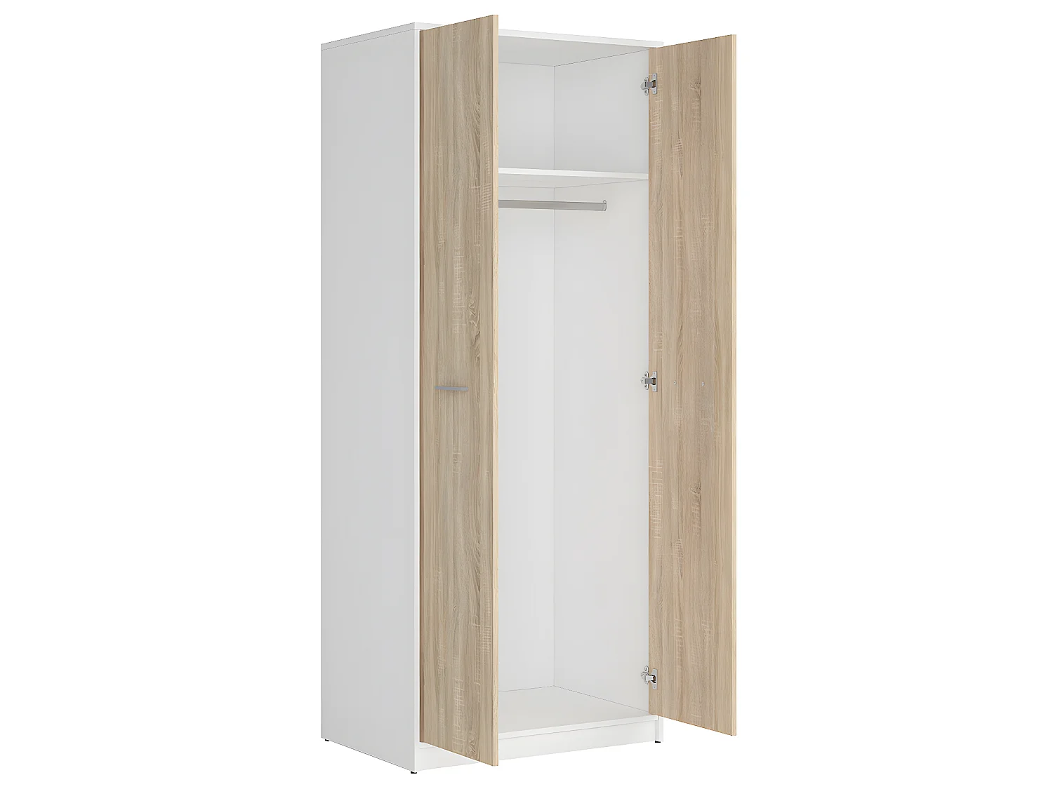 Armário 2 portas Ewen madeira e branco 197cm