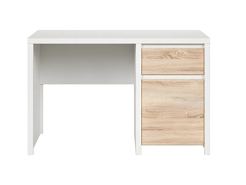 Bureau 1 porte 1 tiroir Soren Blanc et Bois