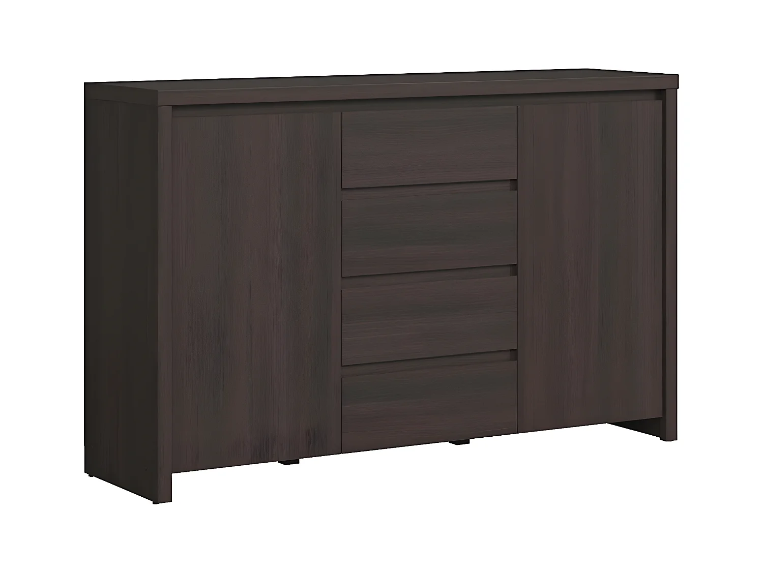 Buffet 2 portes 4 tiroirs Soren Bois Wengé