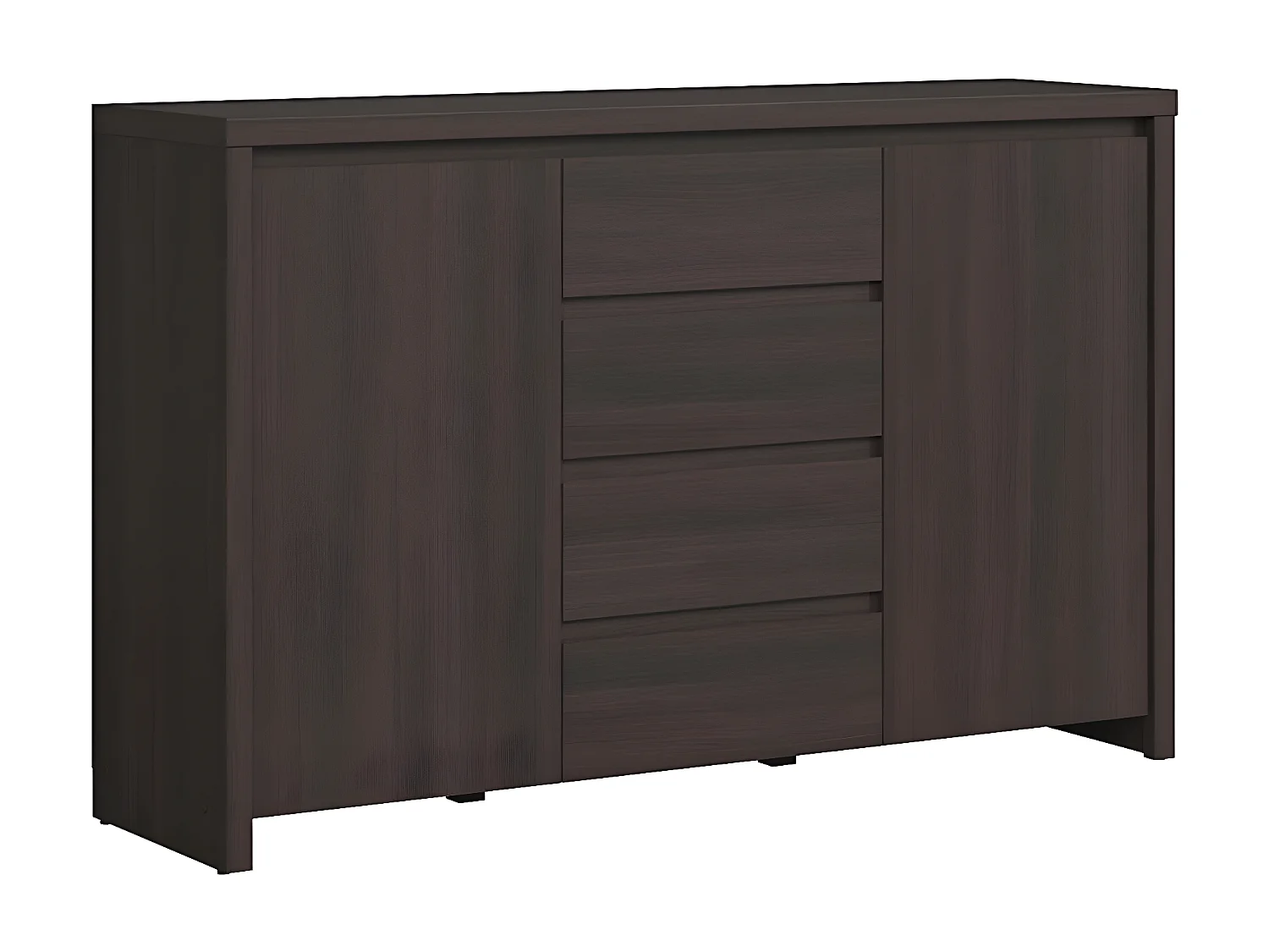 Buffet 2 portes 4 tiroirs Soren Bois Wengé