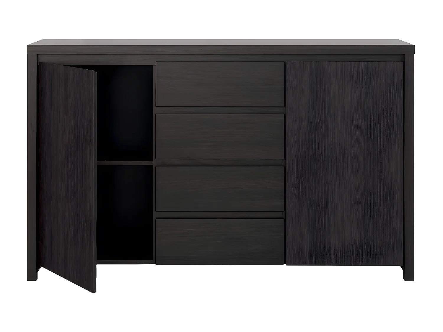 Buffet 2 portes 4 tiroirs Soren Bois Wengé