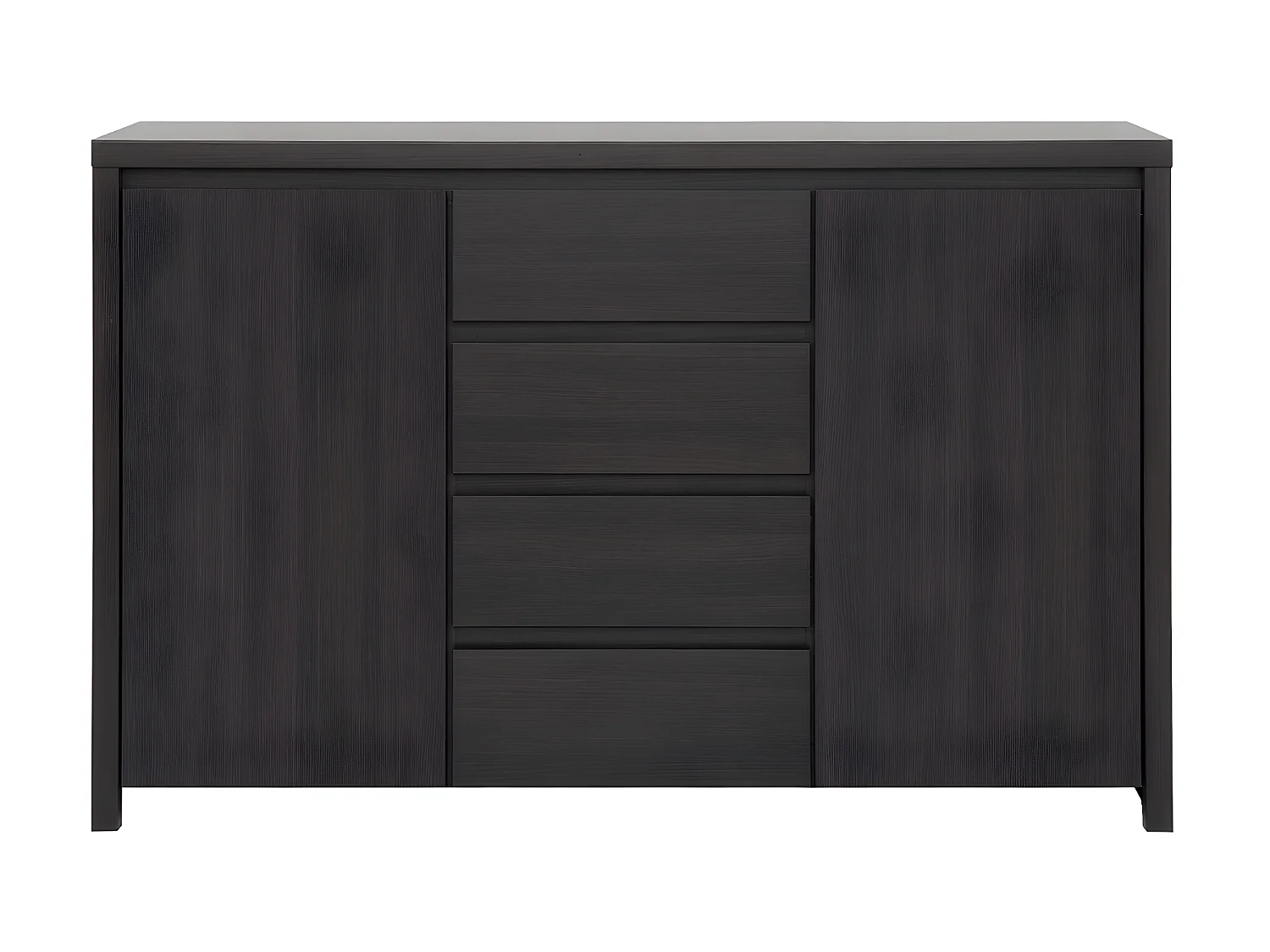 Buffet 2 portes 4 tiroirs Soren Bois Wengé